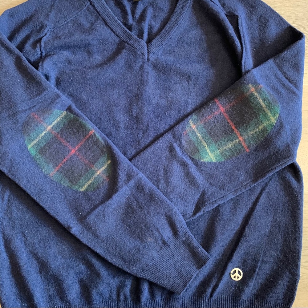 Men’s Love Moschino blue sweater w/ elbow patches - Picture 10 of 16